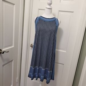 Max Studio Geometric Print Sleeveless Knit Dress Size Medium, Stretchy